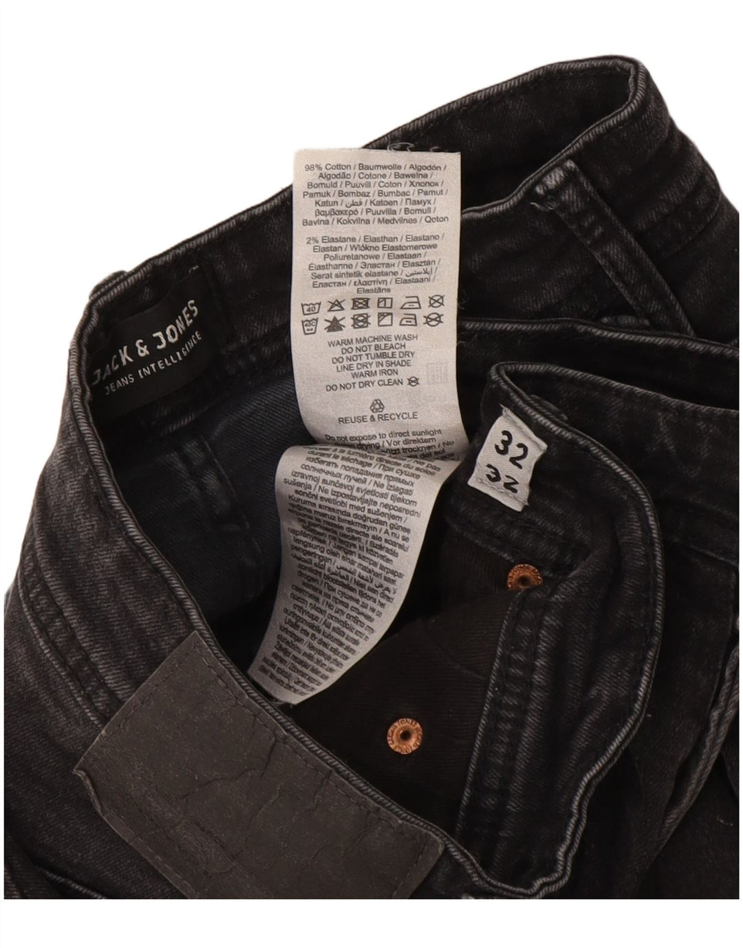 Jack & Jones Ανδρικό Τζιν GLENN Slim W32 L32 Γκρι βαμβακερό