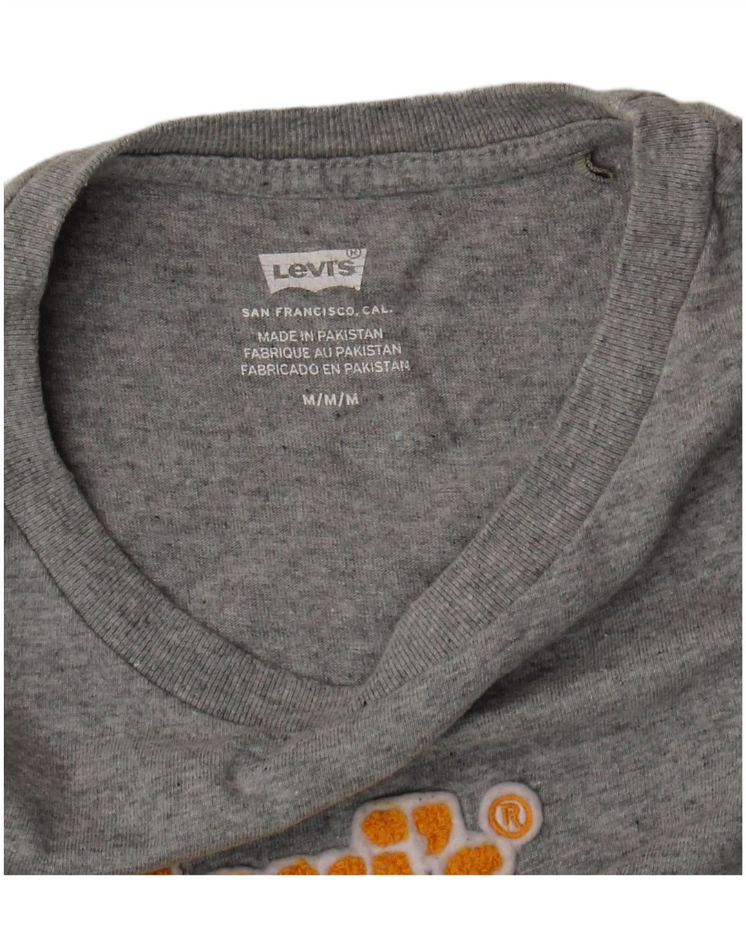 Levi's Crop Graphic T-Shirt Top UK 14 Medium Grey
