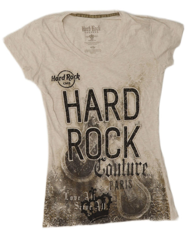 Hard Rock Couture Girls Παρίσι Graphic T-Shirt Top 13-14 Years XS Grey