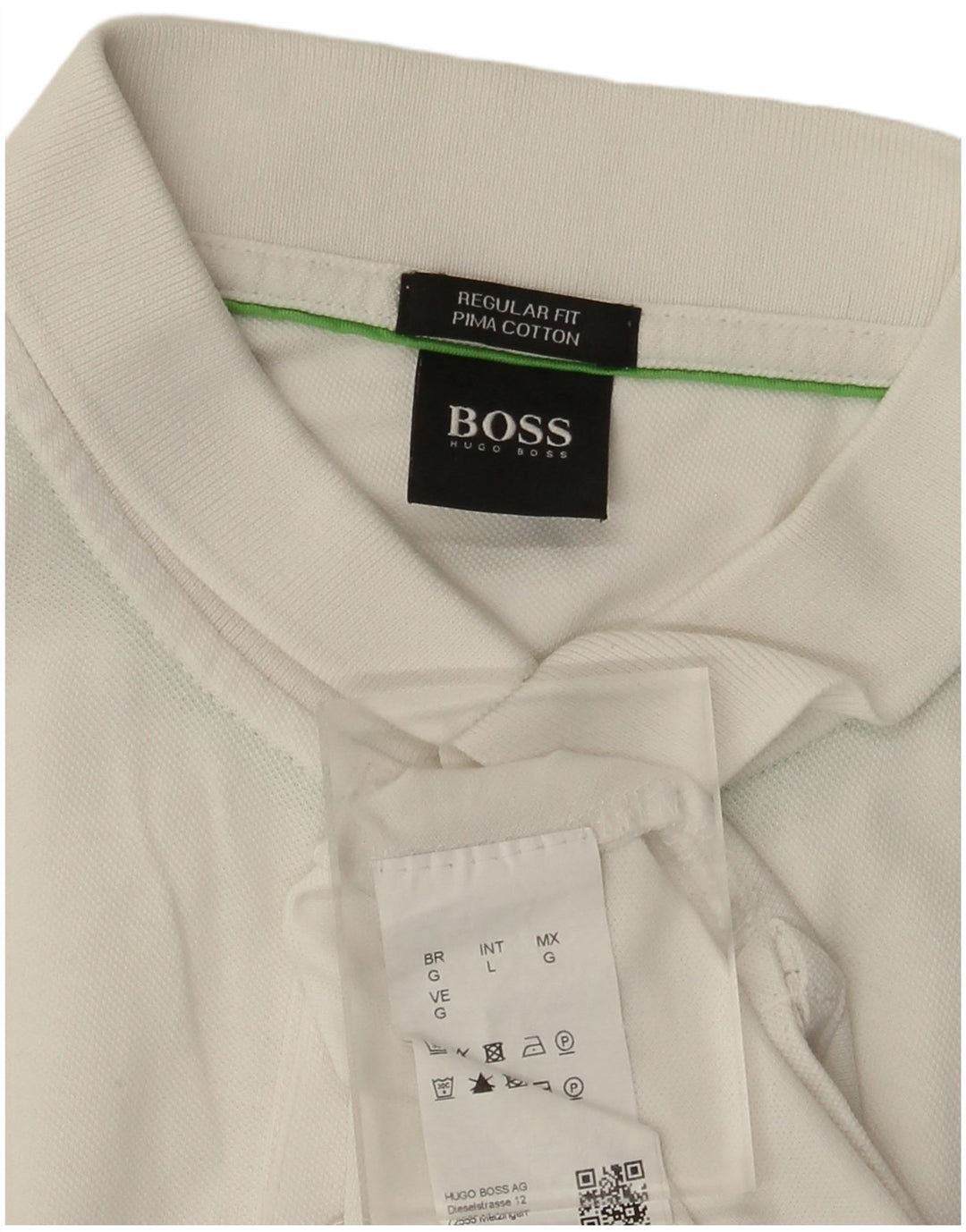 Ανδρικό μπλουζάκι πόλο Hugo Boss με κανονική εφαρμογή, μεγάλο λευκό βαμβακερό