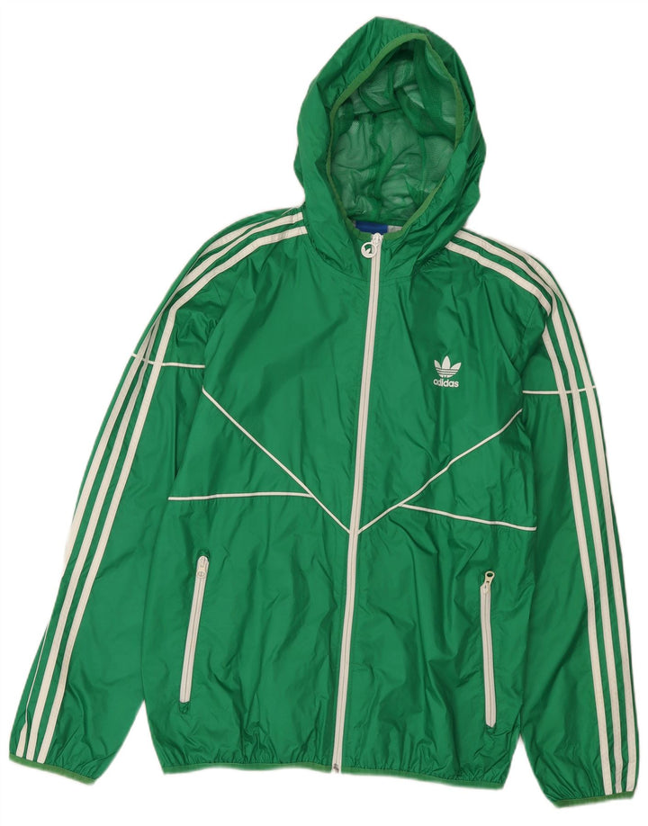 Adidas Ανδρικό μπουφάν βροχής με κουκούλα UK 38 Medium Green Nylon