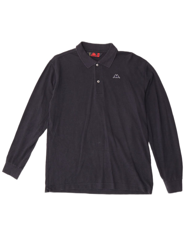 Ανδρικό μακρυμάνικο μπλουζάκι πόλο Kappa, μεσαίο ναυτικό, βαμβακερό