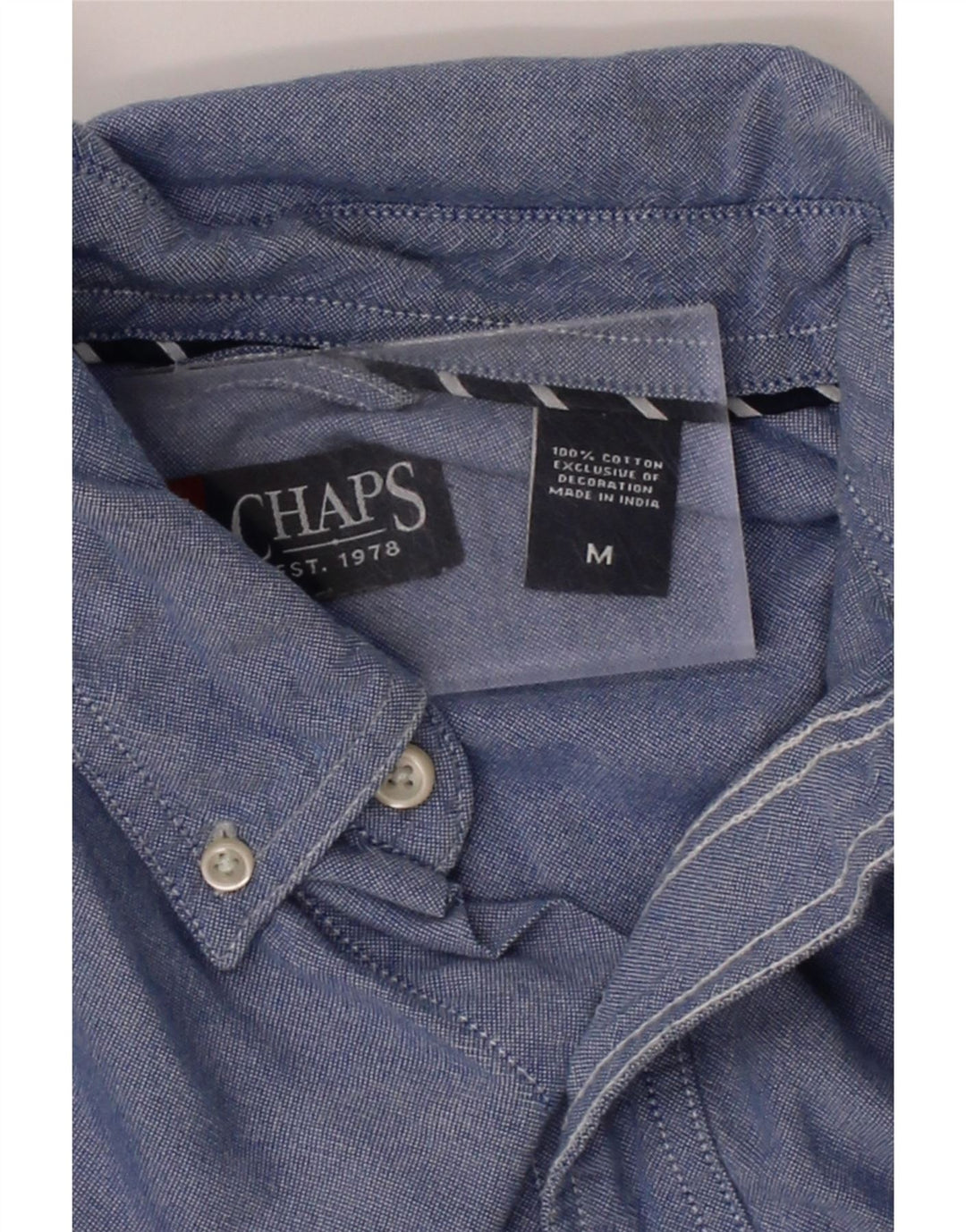 CHAPS Mens Shirt Medium Blue Cotton Vintage Chaps and Second-Hand Chaps from Messina Hembry 