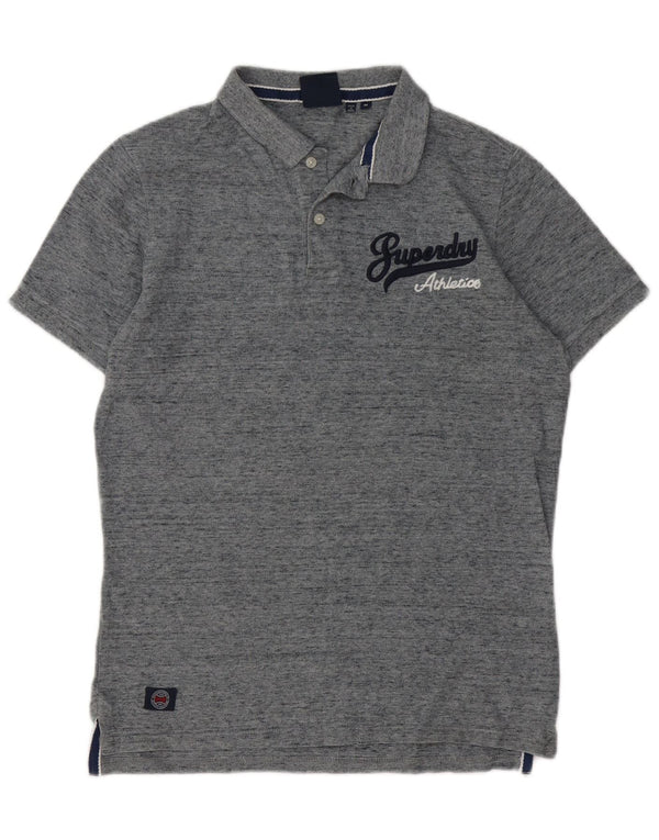 Ανδρικό γραφικό μπλουζάκι πόλο Superdry, βαμβακερό μεσαίο γκρι