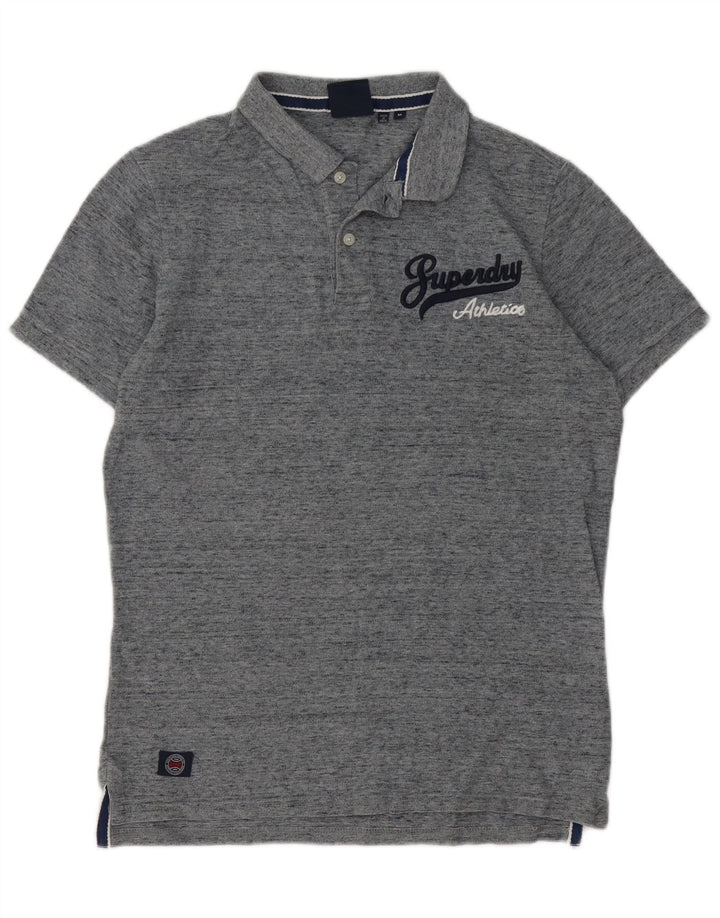 Ανδρικό γραφικό μπλουζάκι πόλο Superdry, βαμβακερό μεσαίο γκρι