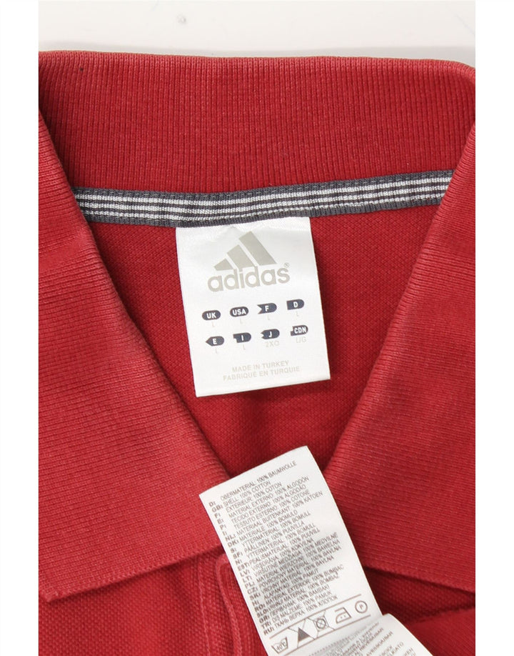 Ανδρικό πουκάμισο πόλο ADIDAS μεγάλο κόκκινο βαμβακερό