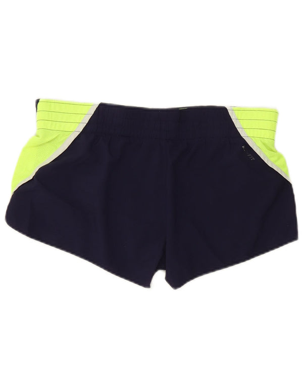 Nike γυναικείο κανονικό αθλητικό σορτς UK 14 μεσαίου χρώματος Navy Blue Colorblock Sports