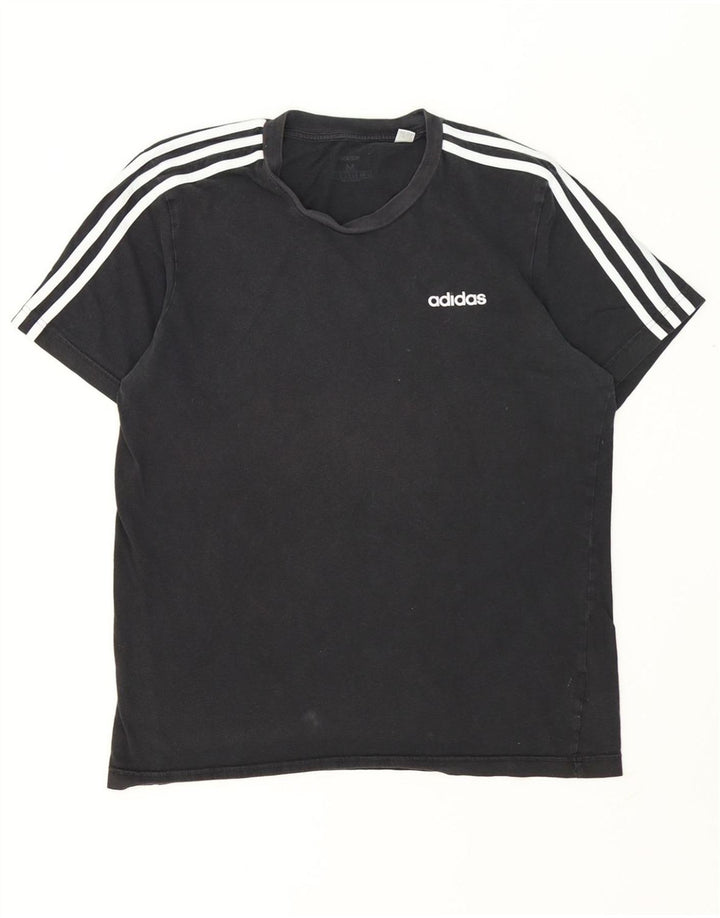 Ανδρικό T-Shirt Adidas Τοπ μεσαίο μαύρο βαμβακερό