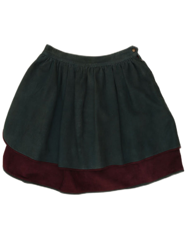 Vintage γυναικεία φούστα A-line IT 40 Small W26 Green Colourblock