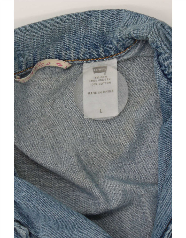 Levi's γυναικείο τζιν μπλέιζερ τζιν μπουφάν UK 16 μεγάλο βαμβακερό
