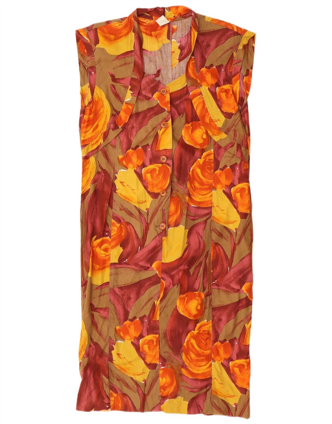 Vintage Γυναικείο Αμάνικο Φόρεμα Shift IT 44 Medium Πολύχρωμο Floral