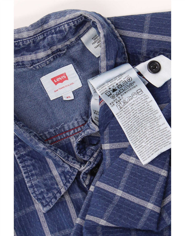 Ανδρικό πουκάμισο Levi's XL Blue Check Cotton