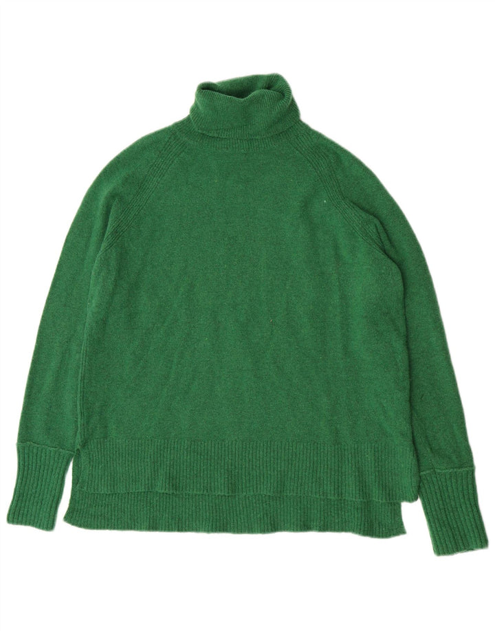 J. Crew Γυναικείο πουλόβερ υπερμεγέθη με ρολό λαιμόκοψη UK 10 Small Green Nylon