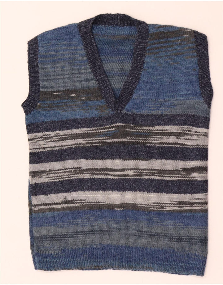 Vintage ανδρικό γιλέκο Tank Top Μικρό μπλε ριγέ