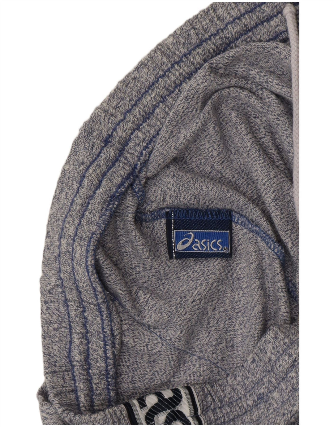 ASICS Mens Graphic Tracksuit Trousers Medium Navy Blue Flecked Cotton