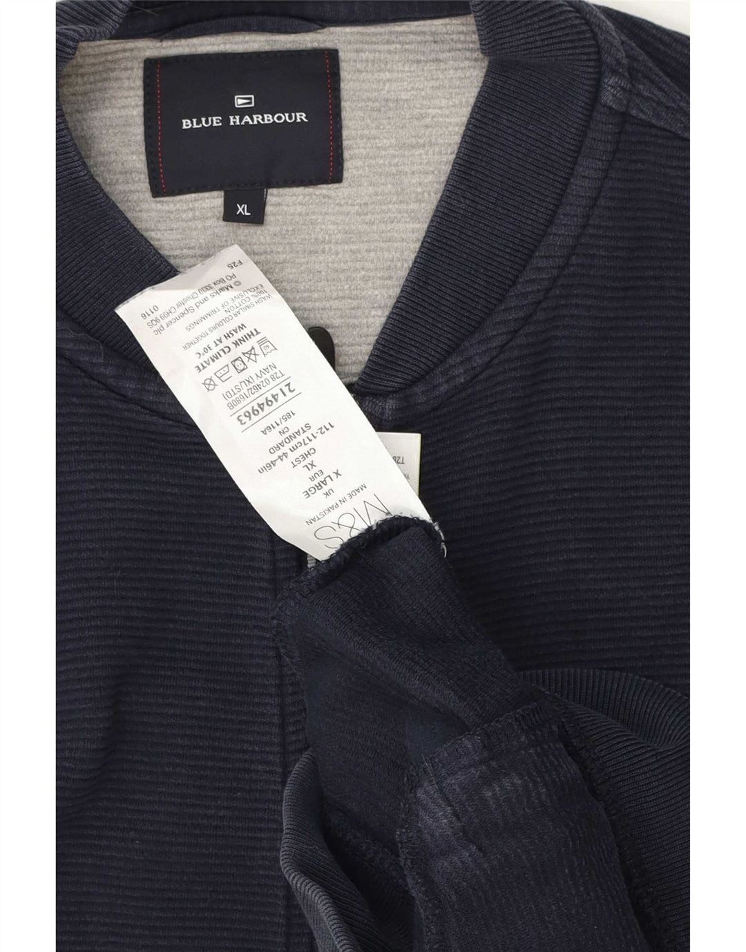 Marks & Spencer Ανδρική φόρμα φόρμας μπλε Harbour Top Jacket XL Navy Blue Cotton