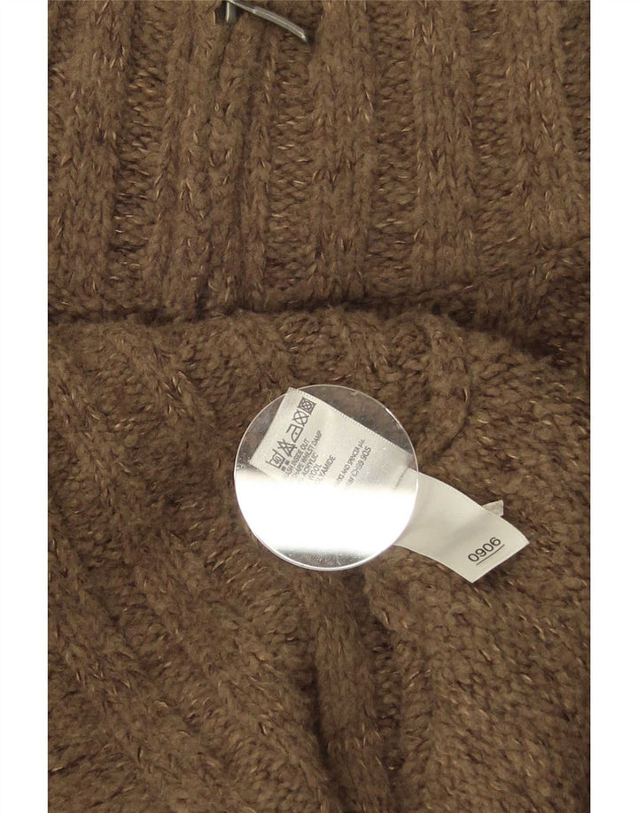Marks & Spencer Ανδρικό πουλόβερ με φερμουάρ με φερμουάρ Ακρυλικό μεσαίο καφέ