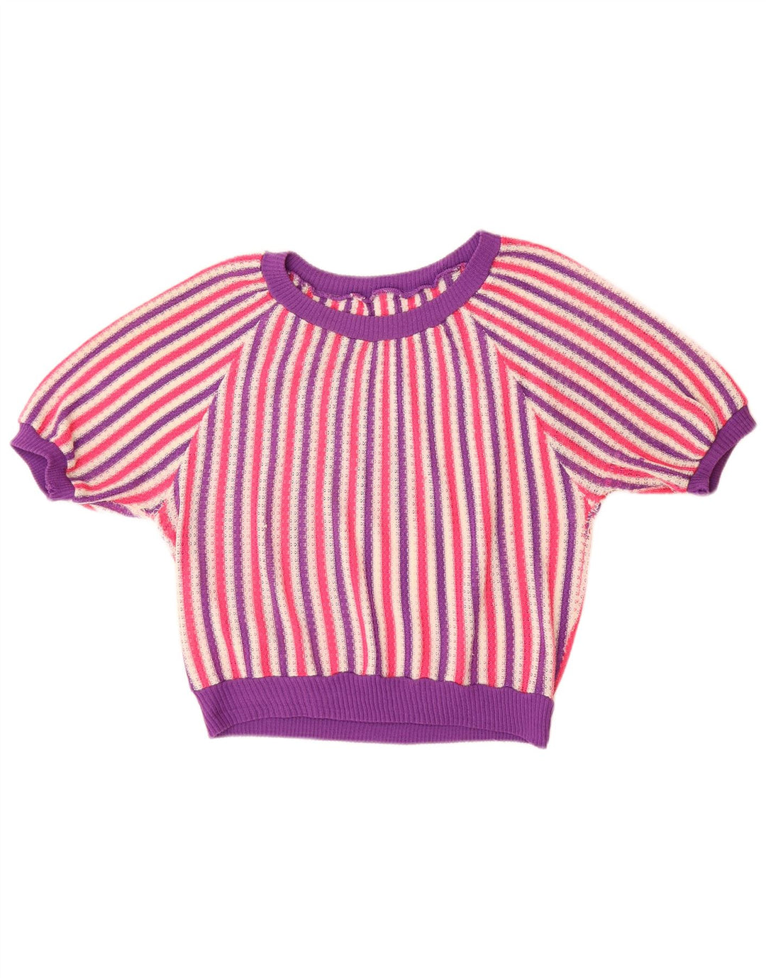 VINTAGE Γυναικείο πουλόβερ με λαιμόκαυστο UK 14 Μεγάλο πολύχρωμο ριγέ