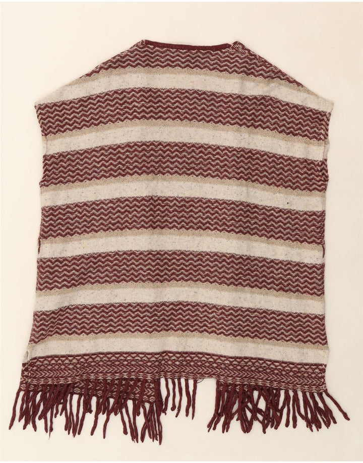 FAT FACE Womens Oversized Sleeveless Cardigan Sweater UK 14 Medium Maroon Vintage Fat Face and Second-Hand Fat Face from Messina Hembry 