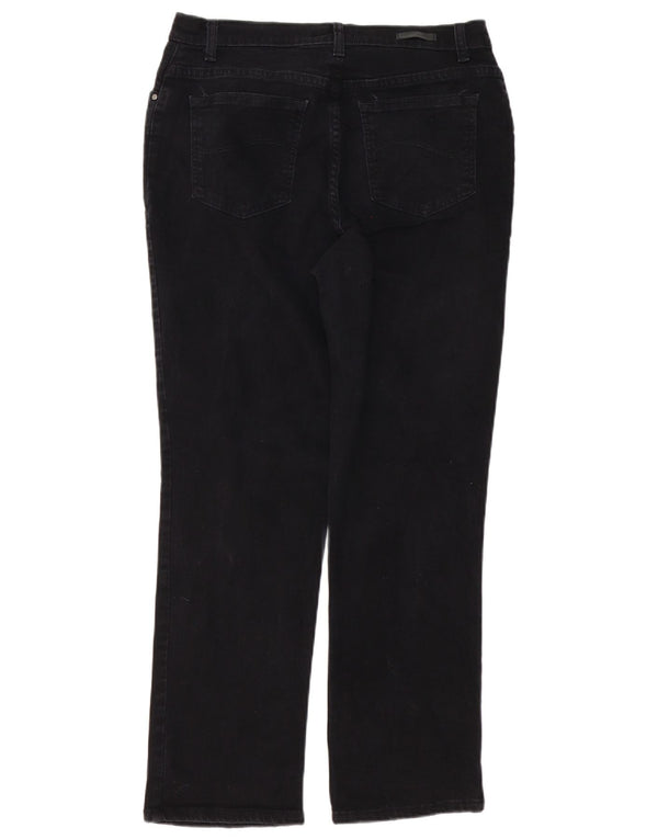 Lee Womens Relaxed Fit Straight Jeans US 12 Large W32 L29 Μαύρο βαμβακερό