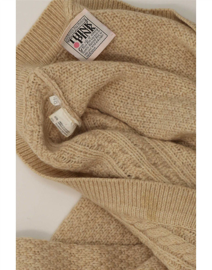 Ανδρικό πουλόβερ Think Pink Cardigan IT 48 Medium Beige Lambswool