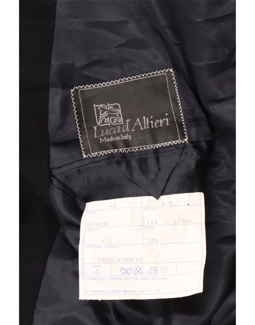 LUCA D'ALTIERI Ανδρικό παλτό με διπλό στήθος IT 48 Medium Navy Blue Classic