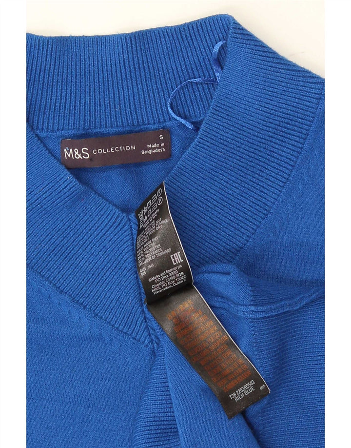 Marks & Spencer Γυναικείο πουλόβερ με λαιμόκοψη με V λαιμόκοψη UK 10 Small Blue