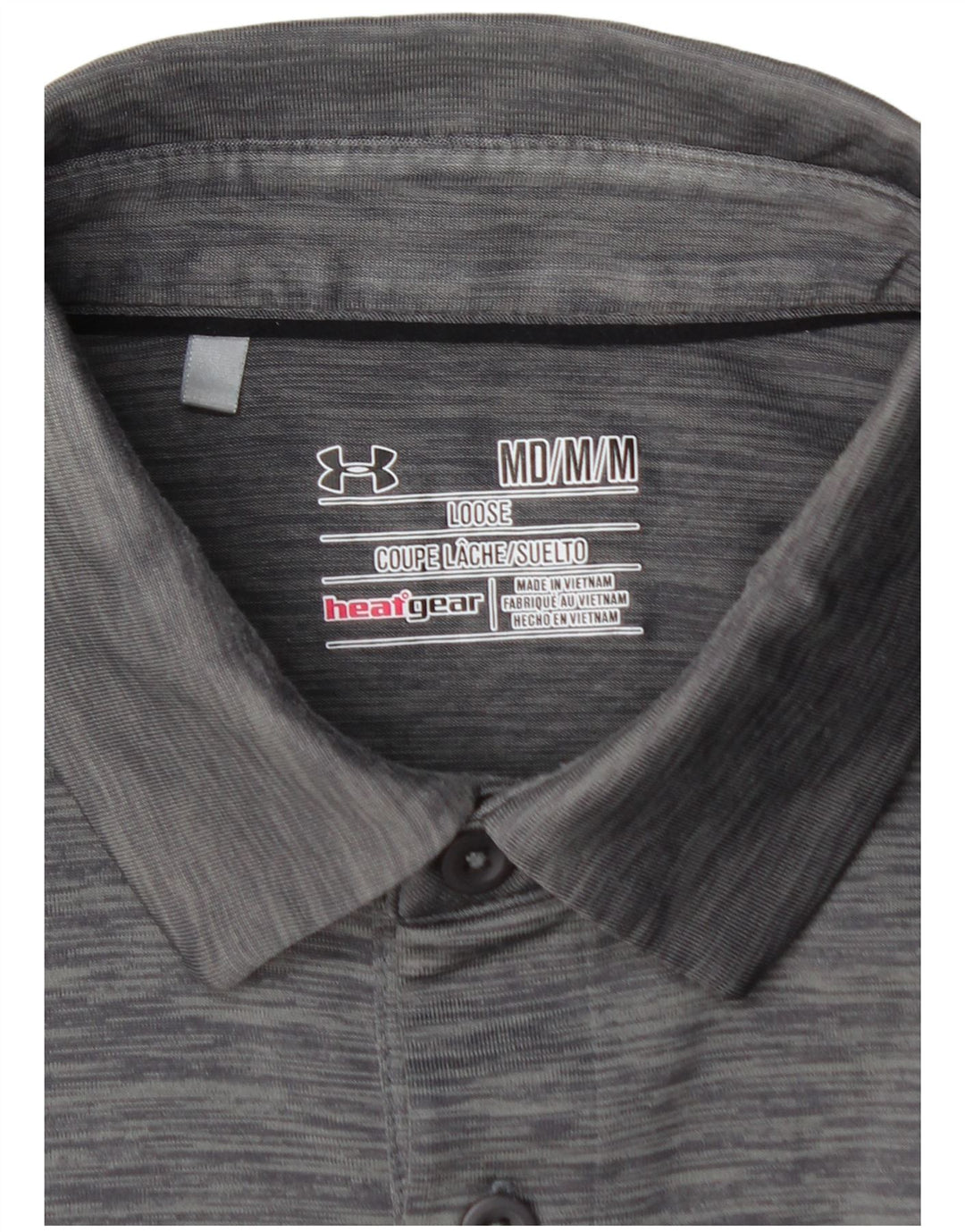 Ανδρικό πουκάμισο Polo Heat Gear UNDER Armour με μεσαίο γκρι ριγέ