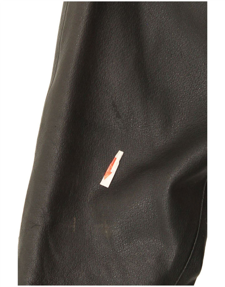 Vintage Γυναικείο Oversized Δερμάτινο Μπουφάν IT 48 2XL Μαύρο Δερμάτινο
