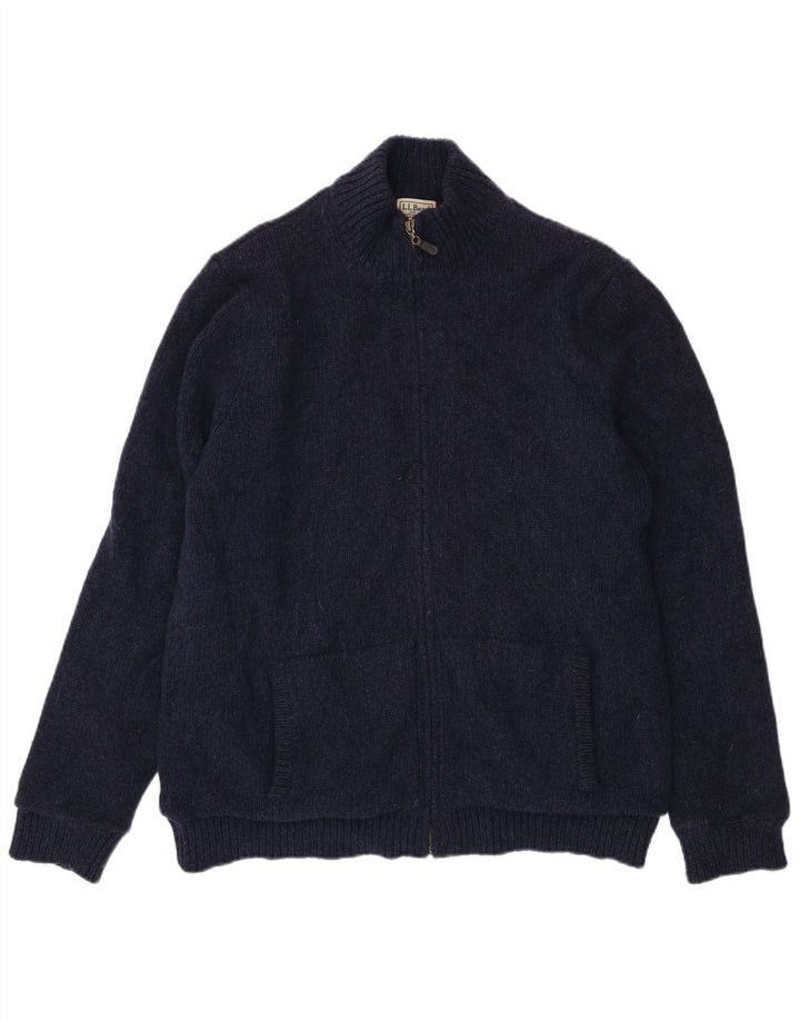 L.L.Bean Ανδρικό Ψηλό Ζακέτα πουλόβερ Large Navy Blue Lambswool