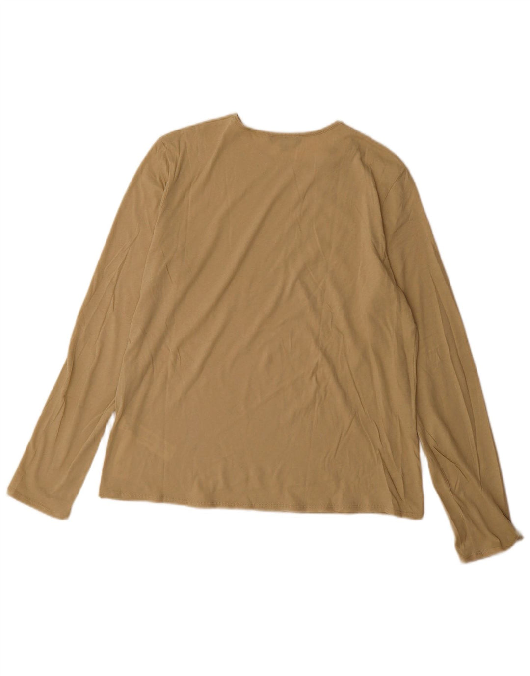 Massimo Dutti Γυναικείο τοπ μακρυμάνικο UK 14 μεσαίο μπεζ βαμβακερό