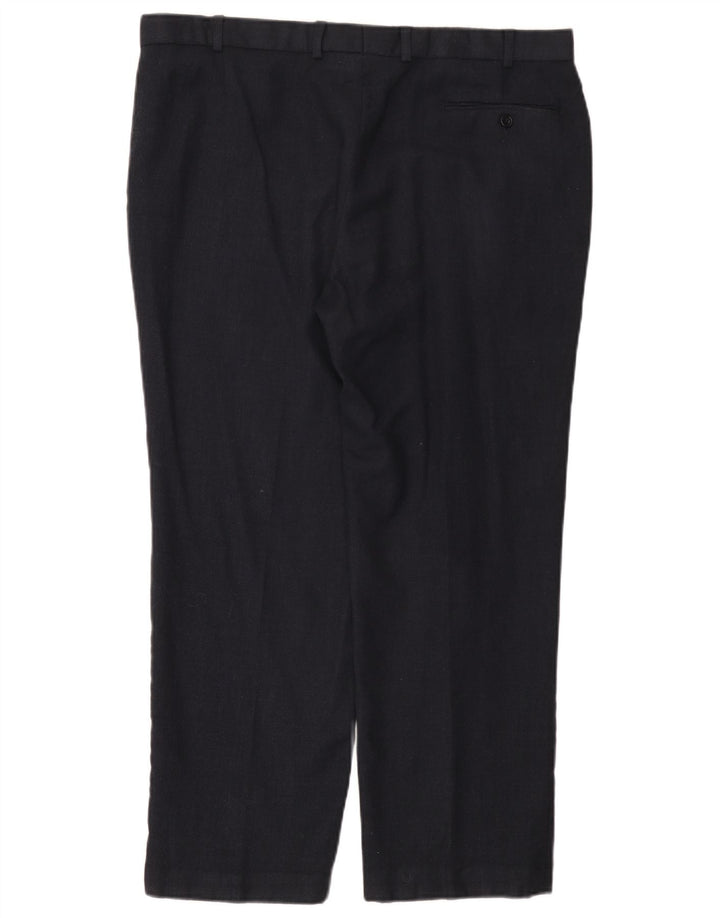Ανδρικό ίσιο παντελόνι Marks & Spencer W40 L29 Navy Blue Wool