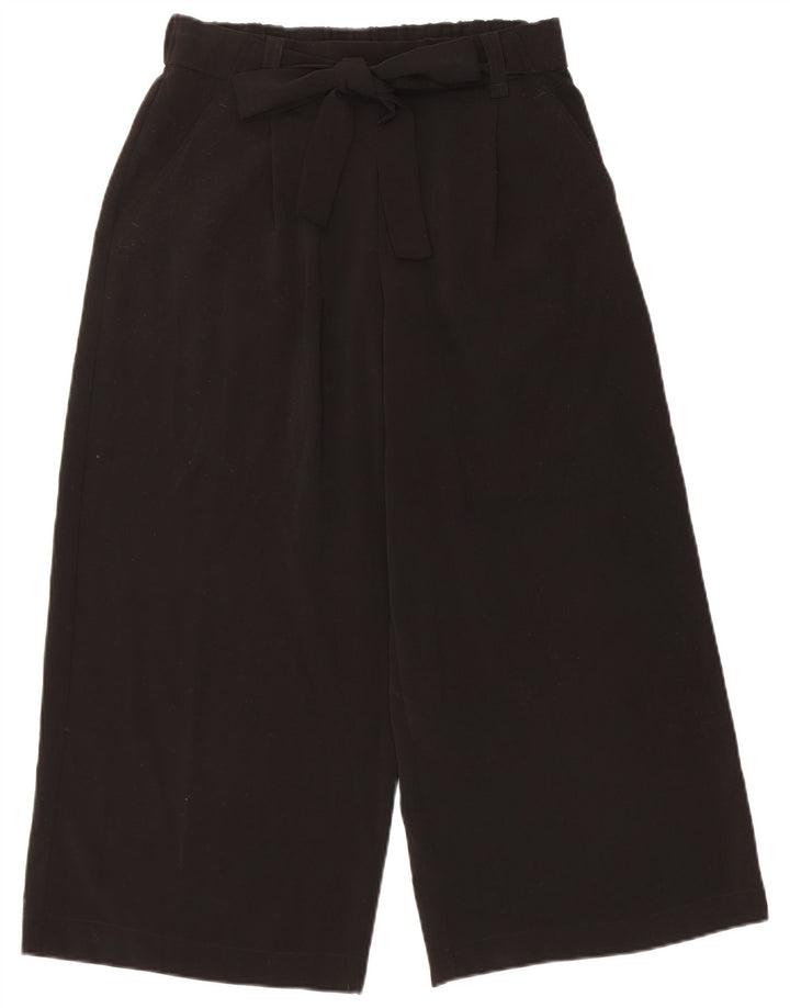 Zara Γυναικείο Φαρδύ Παντελόνι Κάπρι Μεσαίο W28 L22 Μαύρο Πολυεστέρας