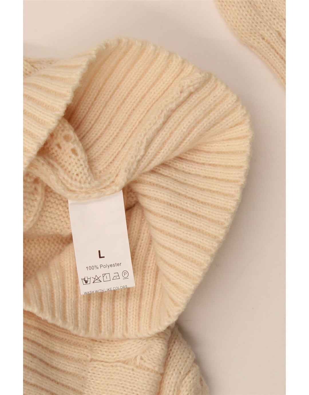 Γυναικείο πουλόβερ με ζακέτα VINTAGE UK 16 Large Beige Polyester