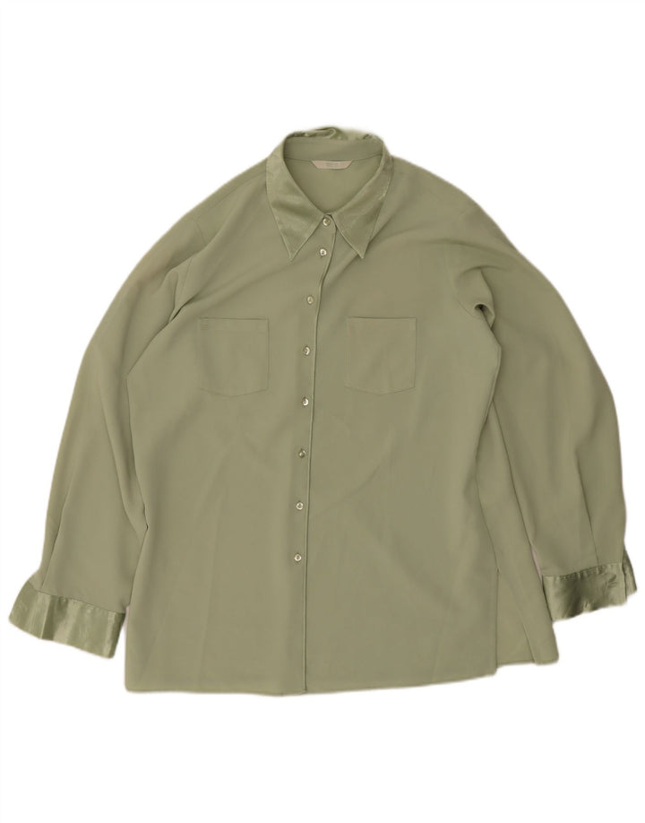 Marks & Spencer Γυναικεία Μπλούζα UK 16 Large Green Polyester