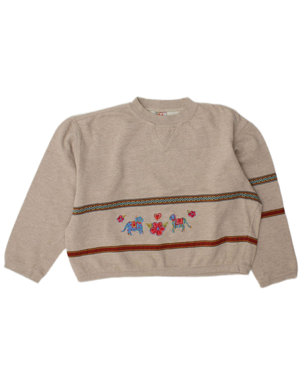 Stefanel Γυναικεία γραφική φούτερ Jumper UK 14 Medium Grey ριγέ