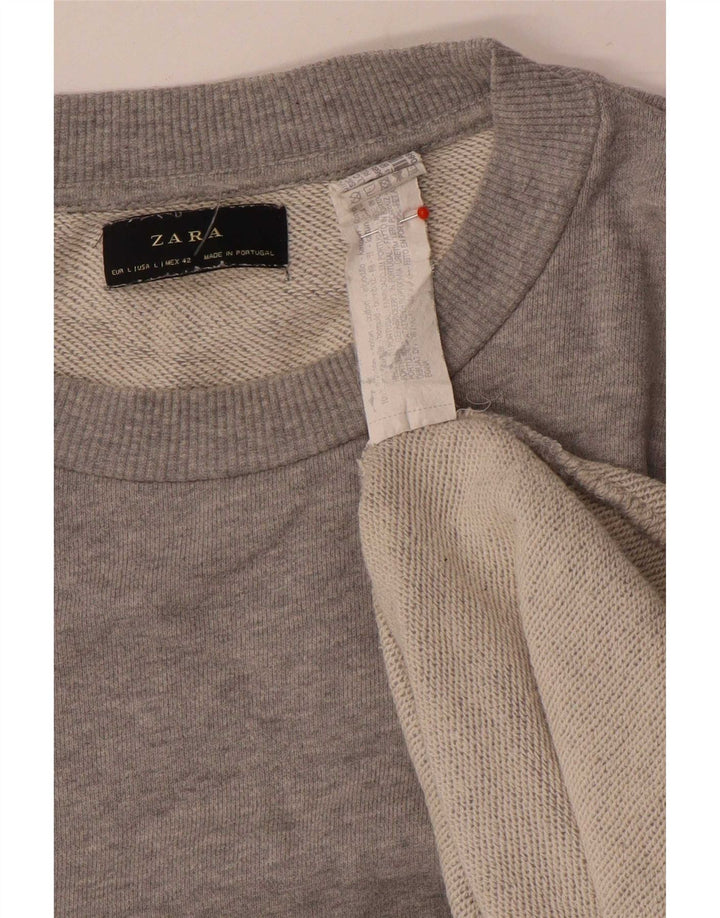 Ανδρικό φούτερ Zara Jumper Μεγάλο βαμβακερό γκρι φλιτζάνι