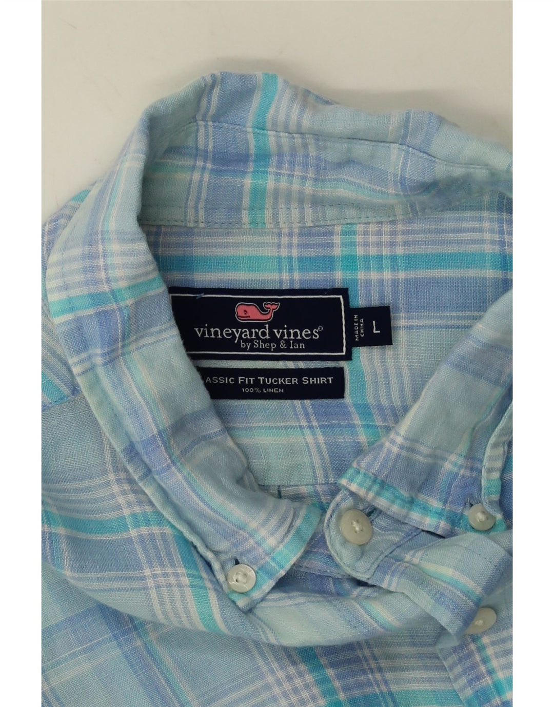 Vineyard Vines Ανδρικό πουκάμισο Classic Fit Μεγάλο μπλε λινό