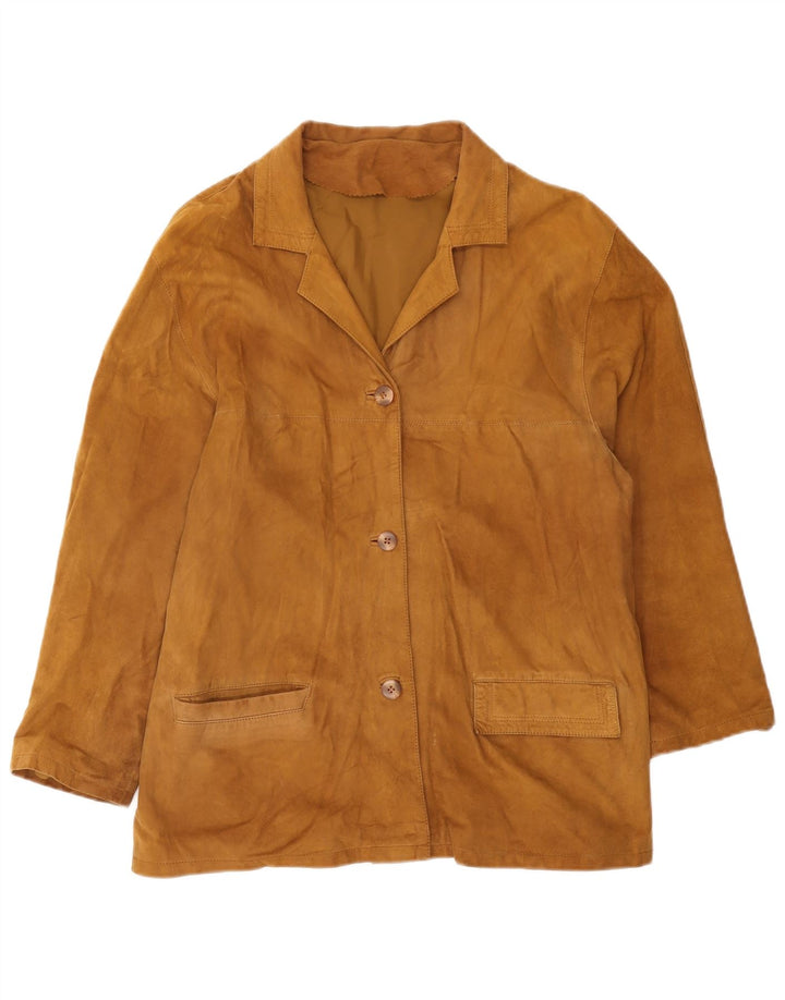 Conbipel Γυναικείο Suede 3 Button Jacket UK 14 Medium Brown Δερμάτινο