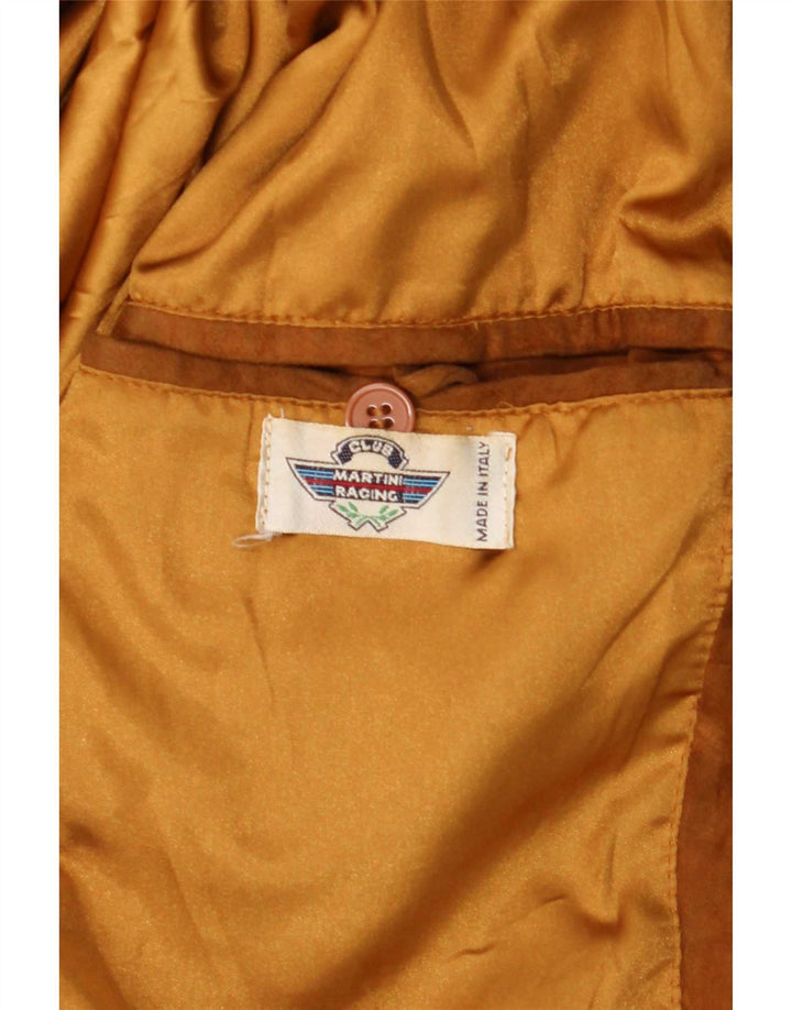 Vintage Ανδρικό Suede Bomber Jacket IT 48 Medium Beige Leather