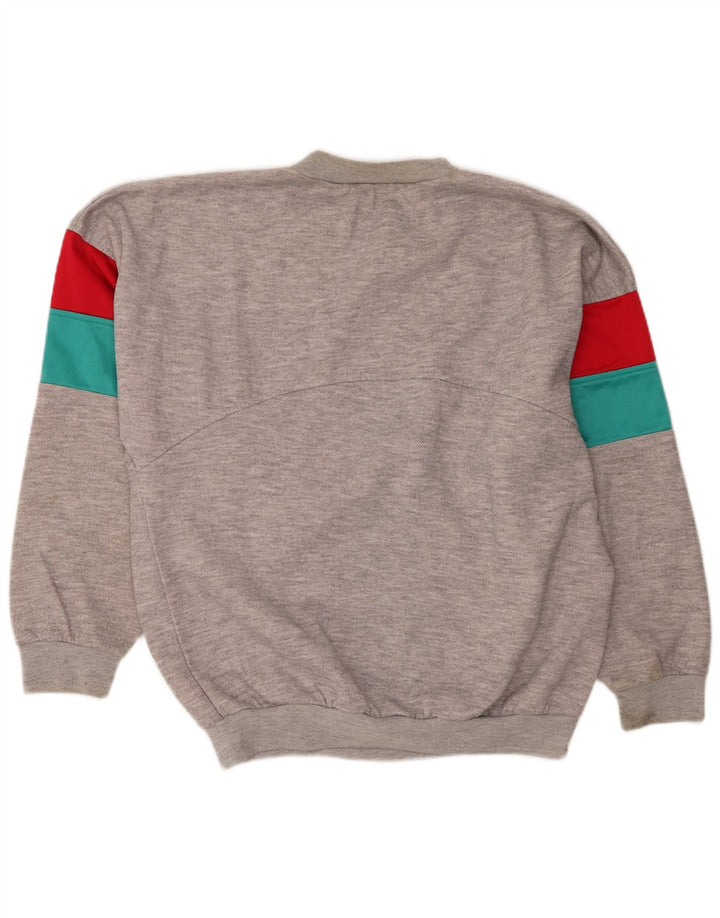 Vintage ανδρικό γραφικό φούτερ Jumper με μεγάλο γκρι χρώμα