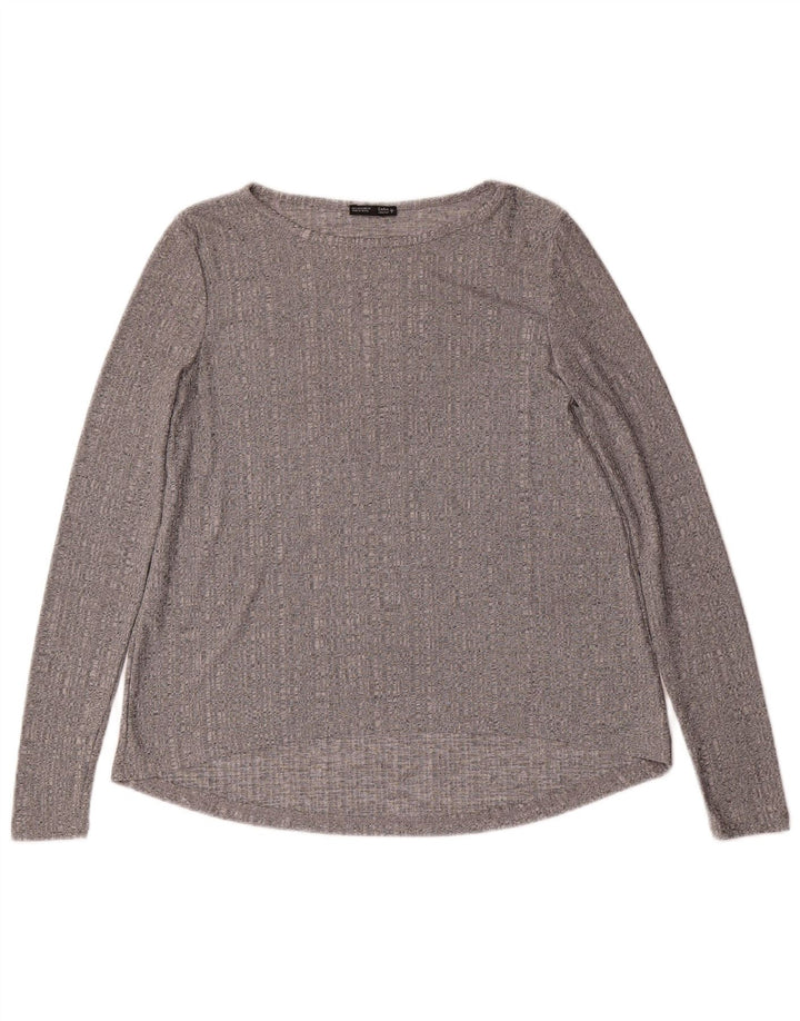 Zara γυναικείο τοπ μακρυμάνικο UK 10 Small Grey Flecked
