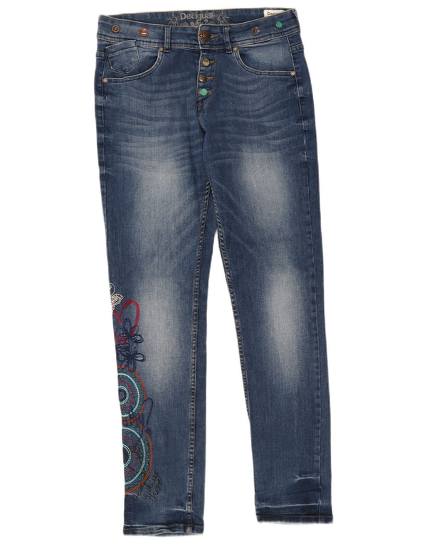 Desigual Γυναικείο Boyfriend Graphic Slim Jeans W28 L30 Blue Geometric
