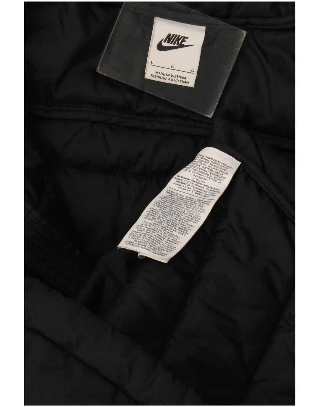 Ανδρικό μπουφάν με κουκούλα Nike UK 40 μεγάλο μαύρο πολυεστέρα