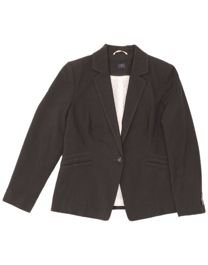 Marks & Spencer Γυναικείο μπλέιζερ 1 κουμπιού μπουφάν UK 16 Large Grey Polyester