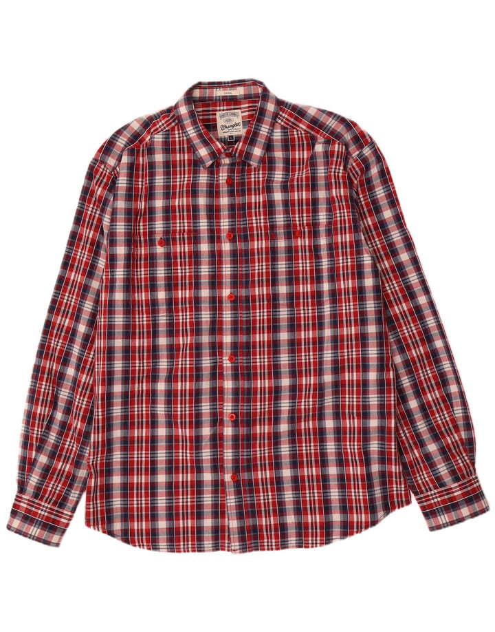 Ανδρικό πουκάμισο Wrangler μεγάλο κόκκινο βαμβακερό