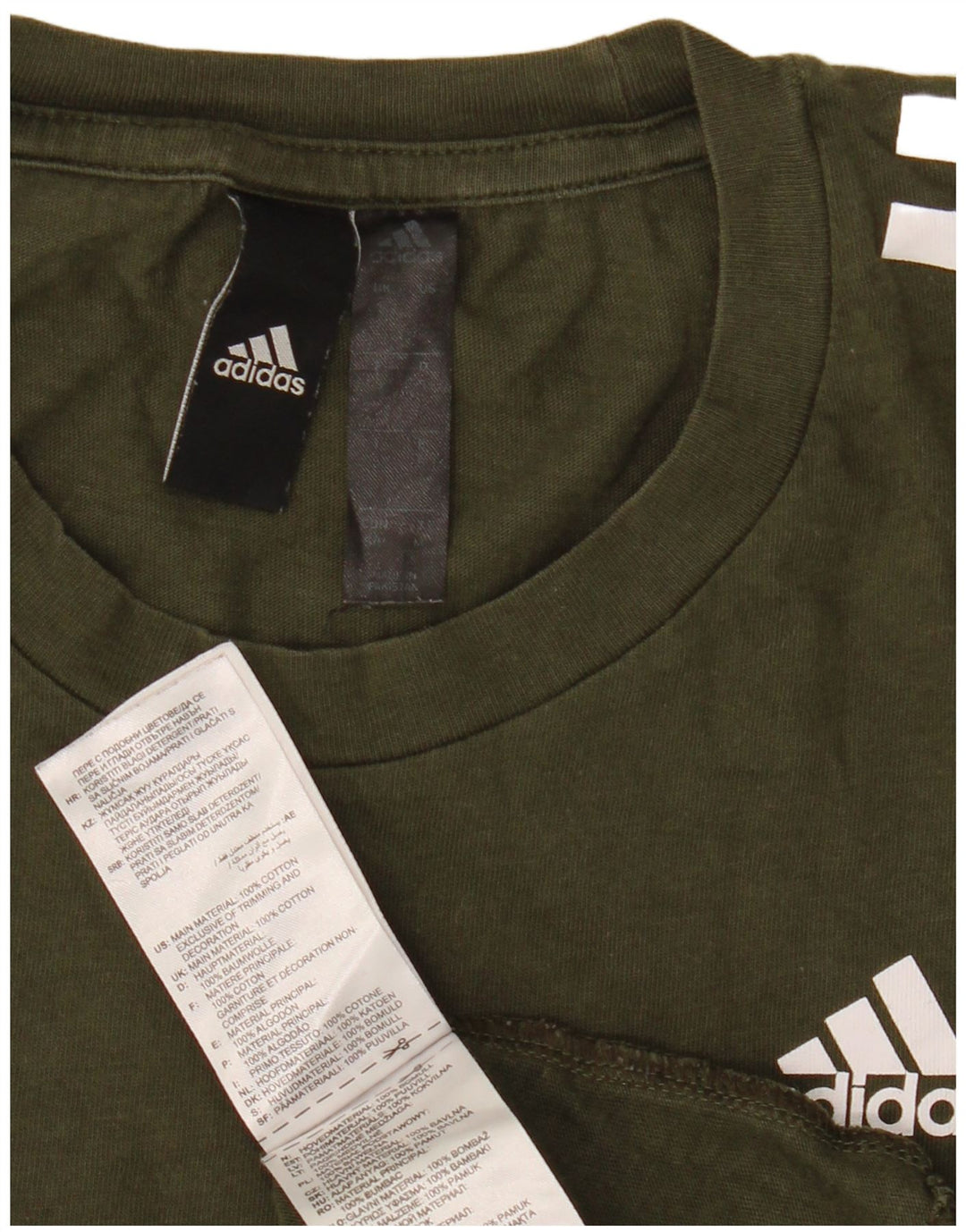Ανδρικό T-Shirt Adidas Top Μικρό Χακί Βαμβακερό
