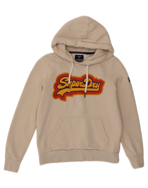 Superdry Γυναικείο Γραφικό Hoodie Jumper UK 10 Small Beige βαμβακερό