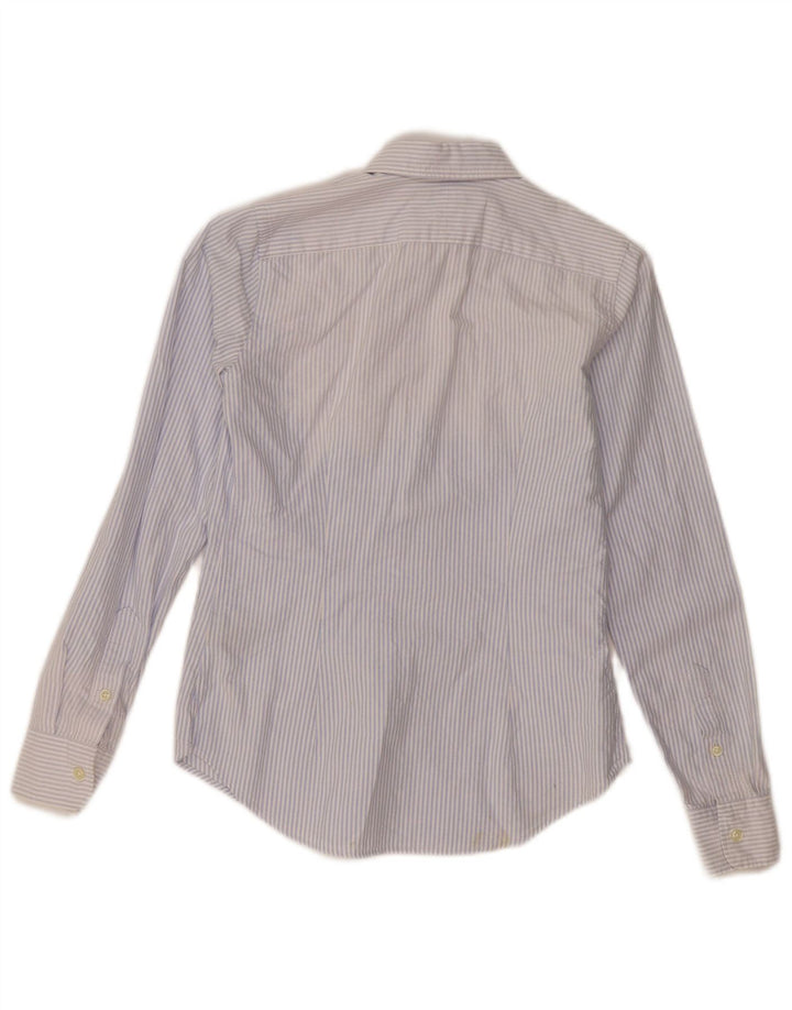 RALPH LAUREN Γυναικείο Slim Fit πουκάμισο US 0 XS Μπλε ριγέ βαμβακερό