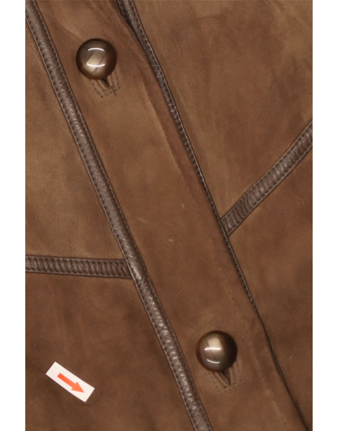 Vintage γυναικείο παλτό Shearling UK 16 Large Brown Δερμάτινο